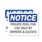 Signmission Private Pool For Use Only By Owners & Guests OSHA Notice Sign, Plastic, 14in W x 10in L, 2PK OS-2PACK-NS-P-1014-L-17825 - alternate 1